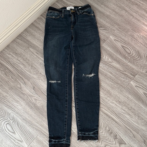 Frame Denim Dark Blue Skinny Jeans - Picture 1 of 8